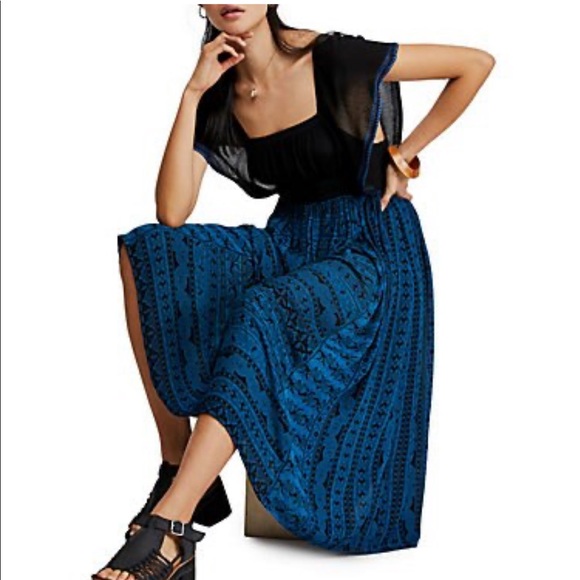 NWT Free People Maxi Boho square neck dress - Picture 5 of 8